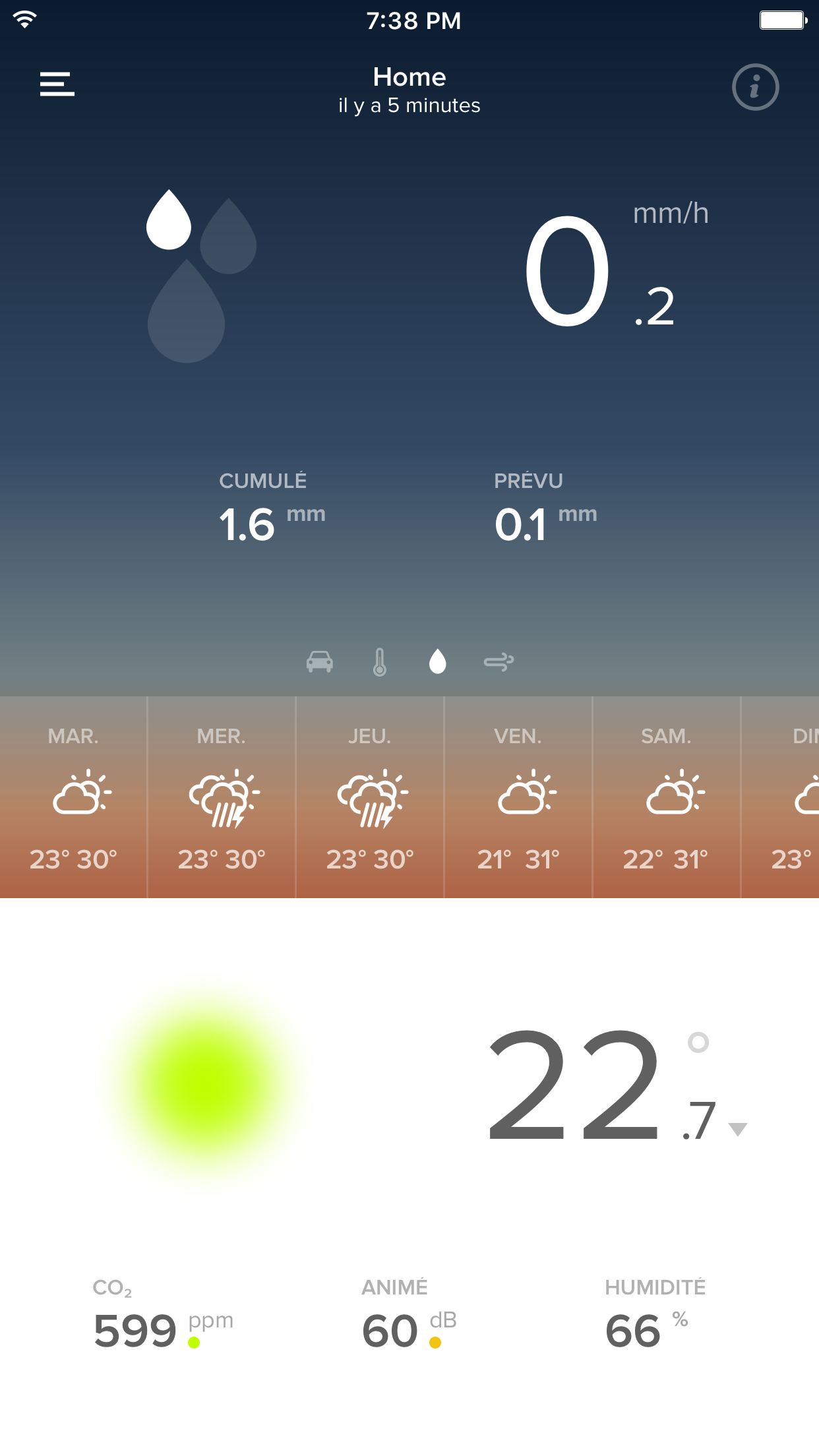 Application Weather on RainGauge Module