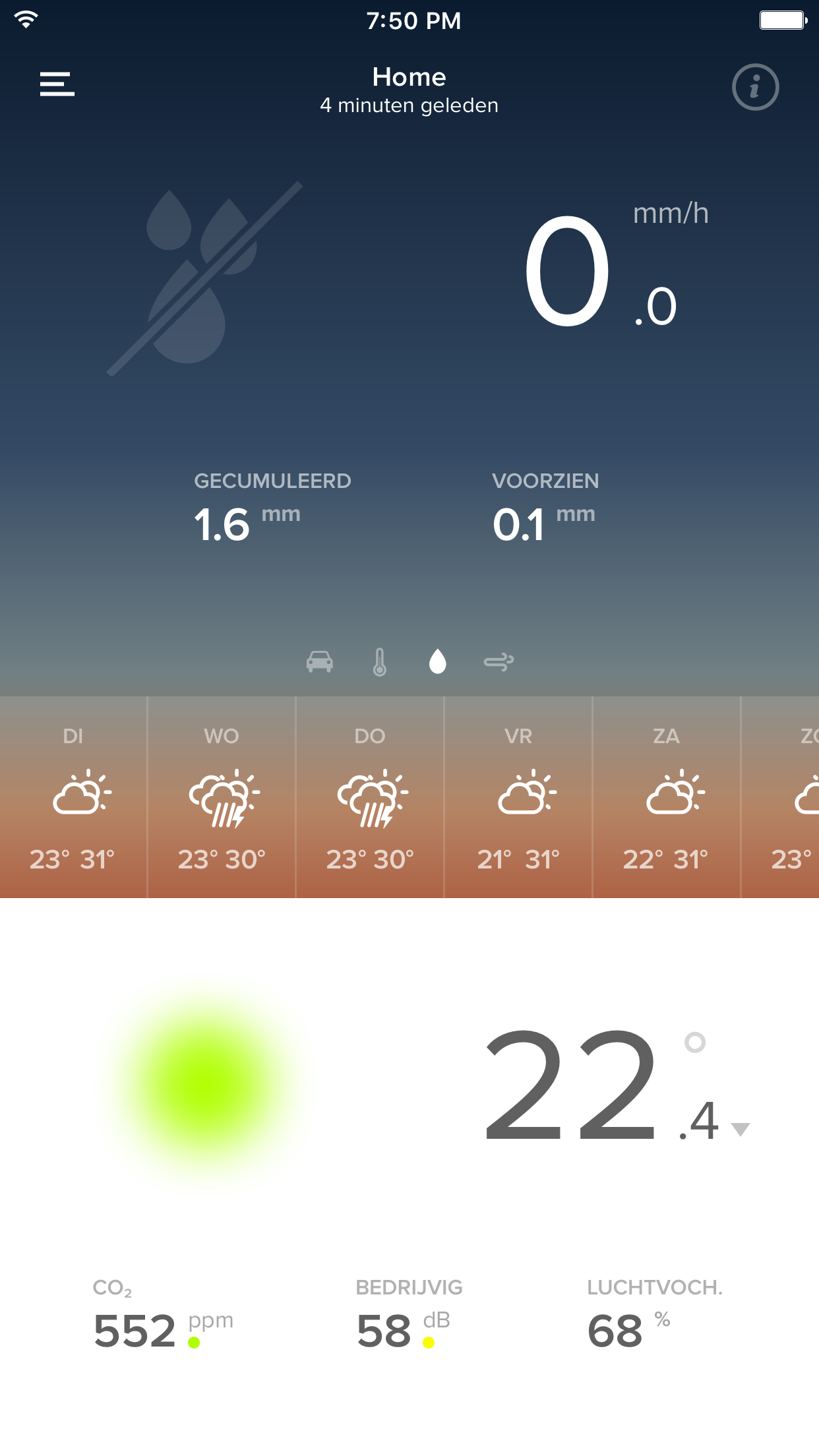 Application Weather on RainGauge Module