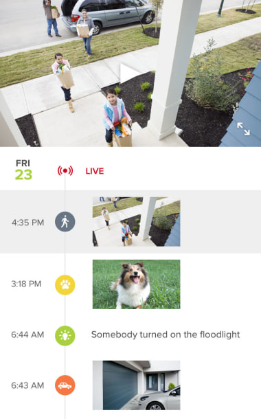 Outoor camera timeline mobile