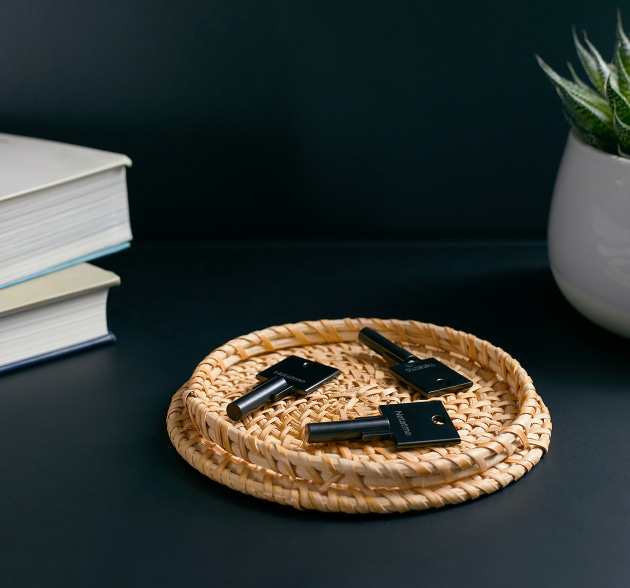 Three keys on table